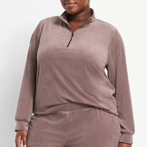 Livi quarter zip velour top